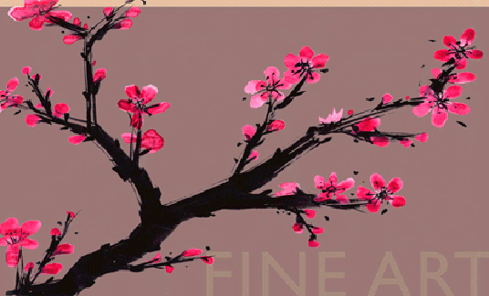 cherry blossom brushpainting